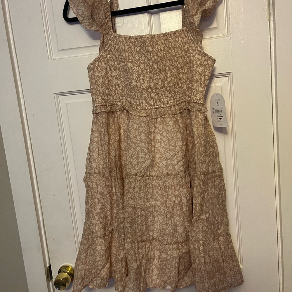 ARULA Cream Floral Mini Dress
